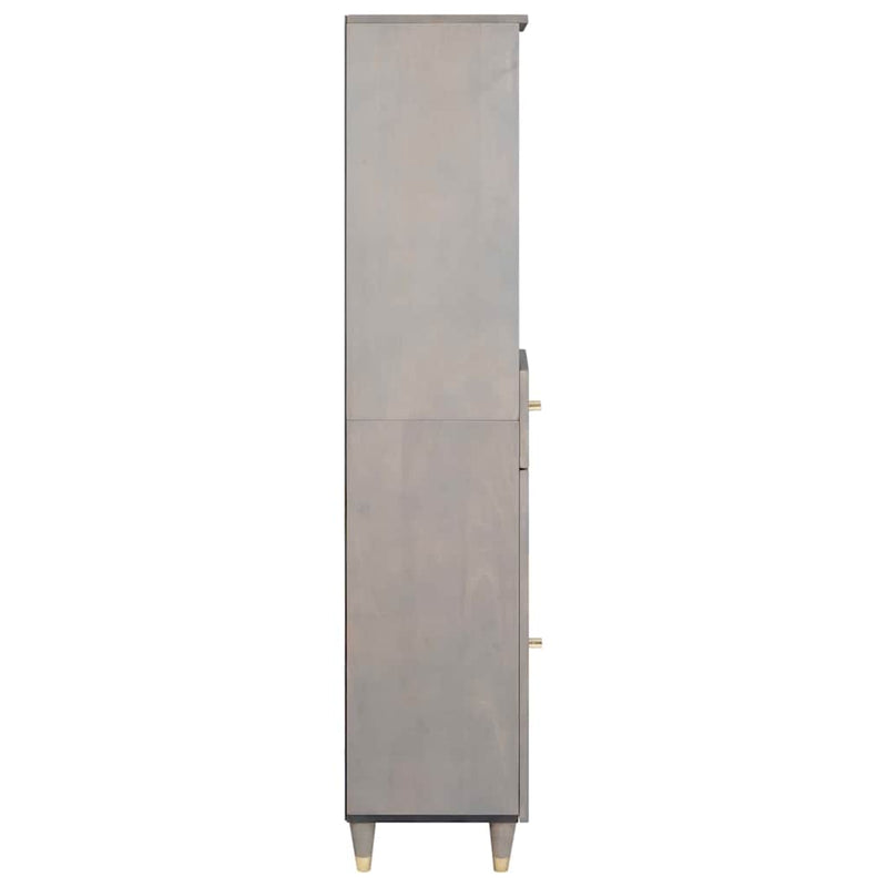 Sideboard with Drawer Grey 38 x 33.5 x 160 cm Solid Mango wood