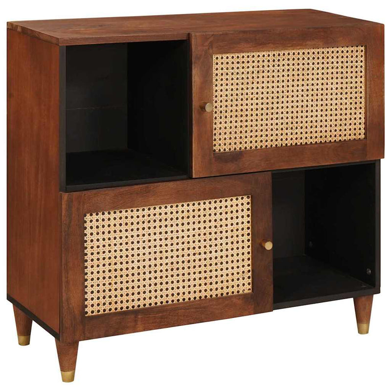 Sideboard Brown 80 x 33.5 x 75 cm Cane and solid mango wood