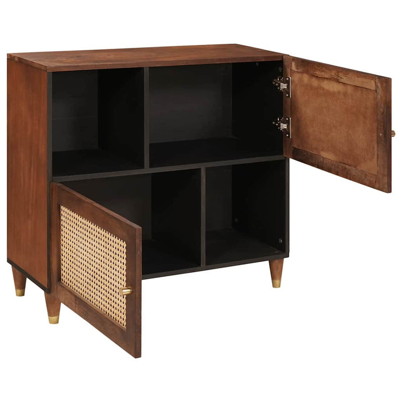 Sideboard Brown 80 x 33.5 x 75 cm Cane and solid mango wood