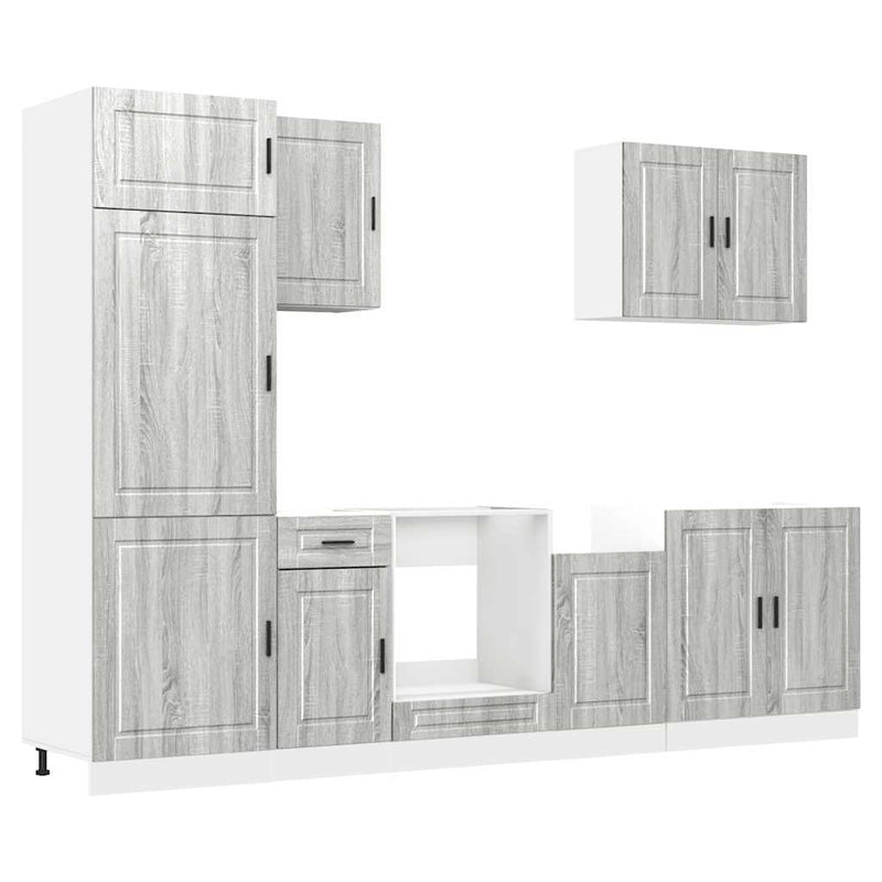7 Piece Kitchen Cabinet Set Porto Grey Sonoma Engineered Wood