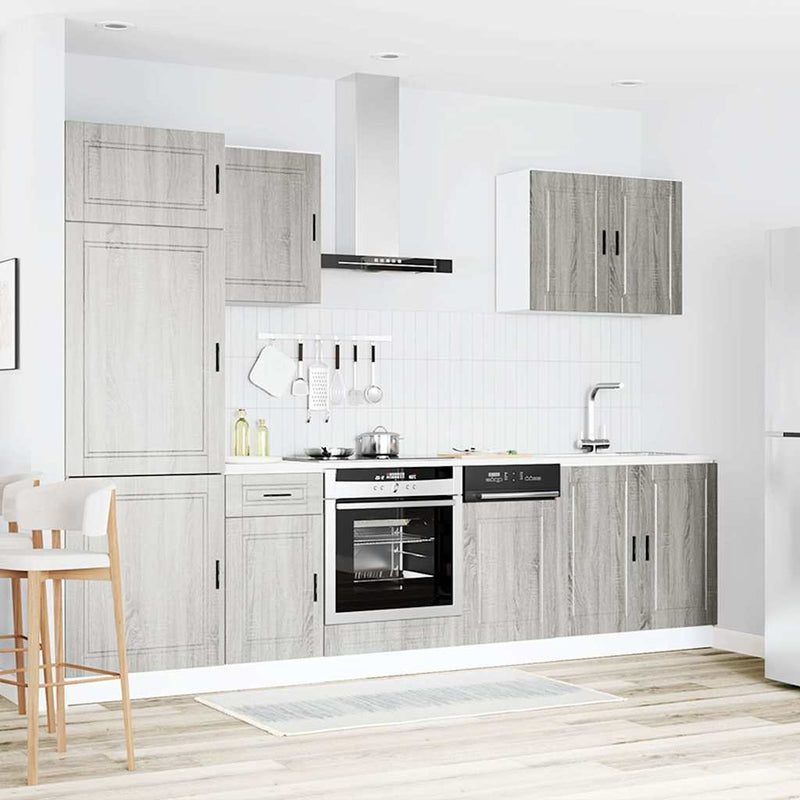 7 Piece Kitchen Cabinet Set Porto Grey Sonoma Engineered Wood