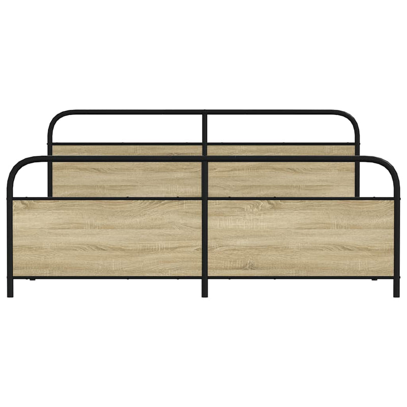 Metal Bed Frame without Mattress Sonoma Oak 200x200 cm