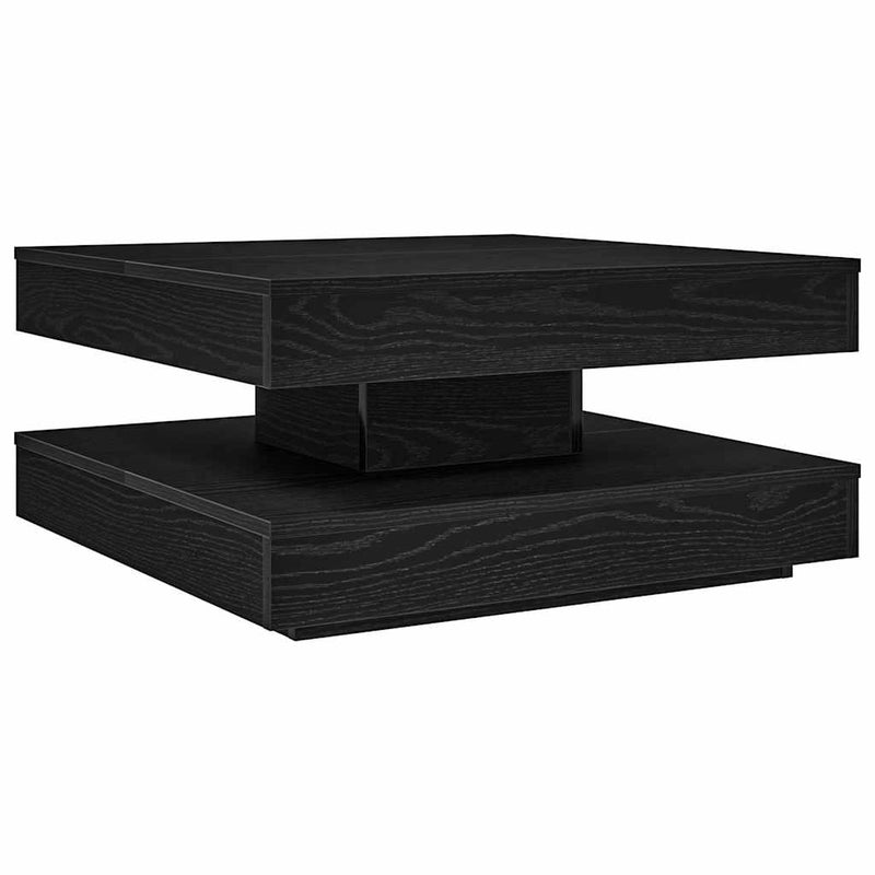 Coffee Table 360-Degree Rotatable Black 70x70x34.5 cm