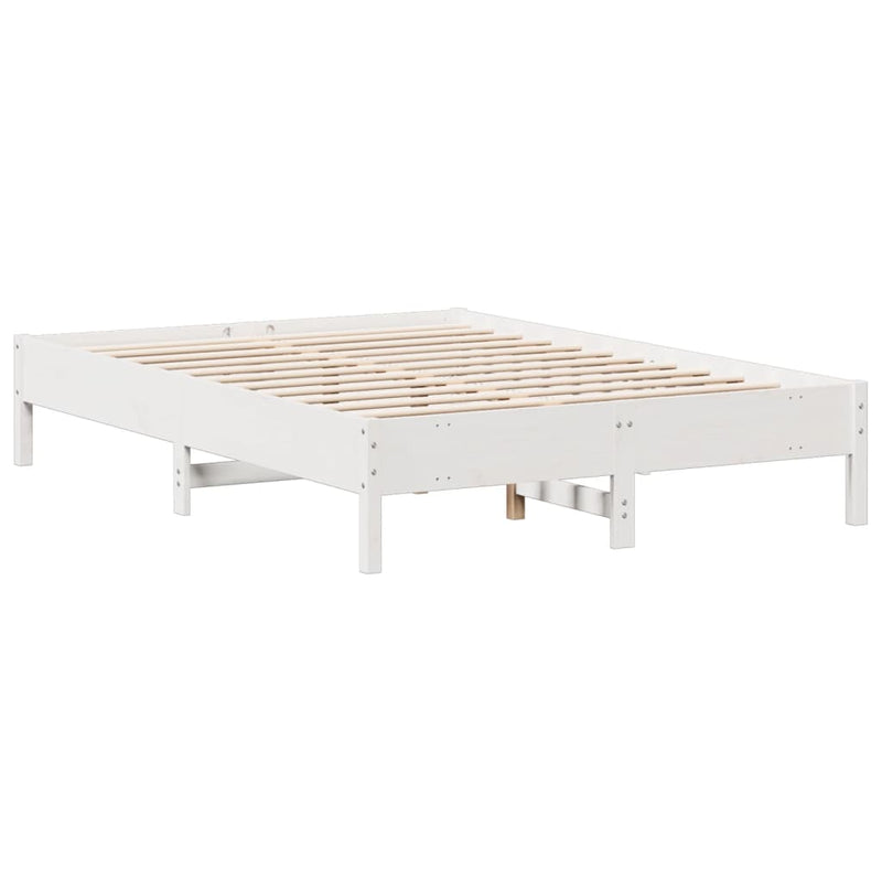 Bookcase Bed without Mattress White 140x200 cm Solid Wood Pine
