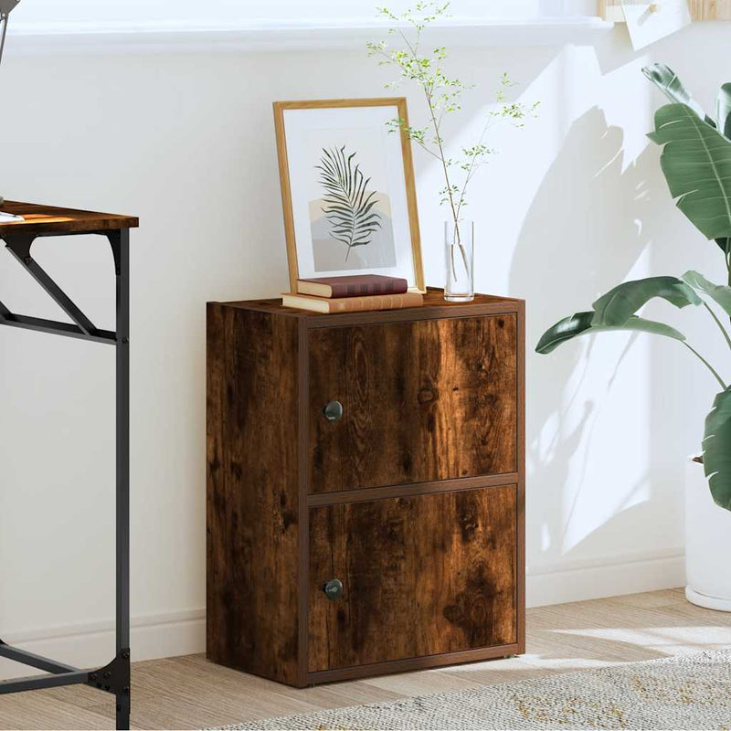 Bookcase Smoked Oak 40x24x52 cm Engineered Wood