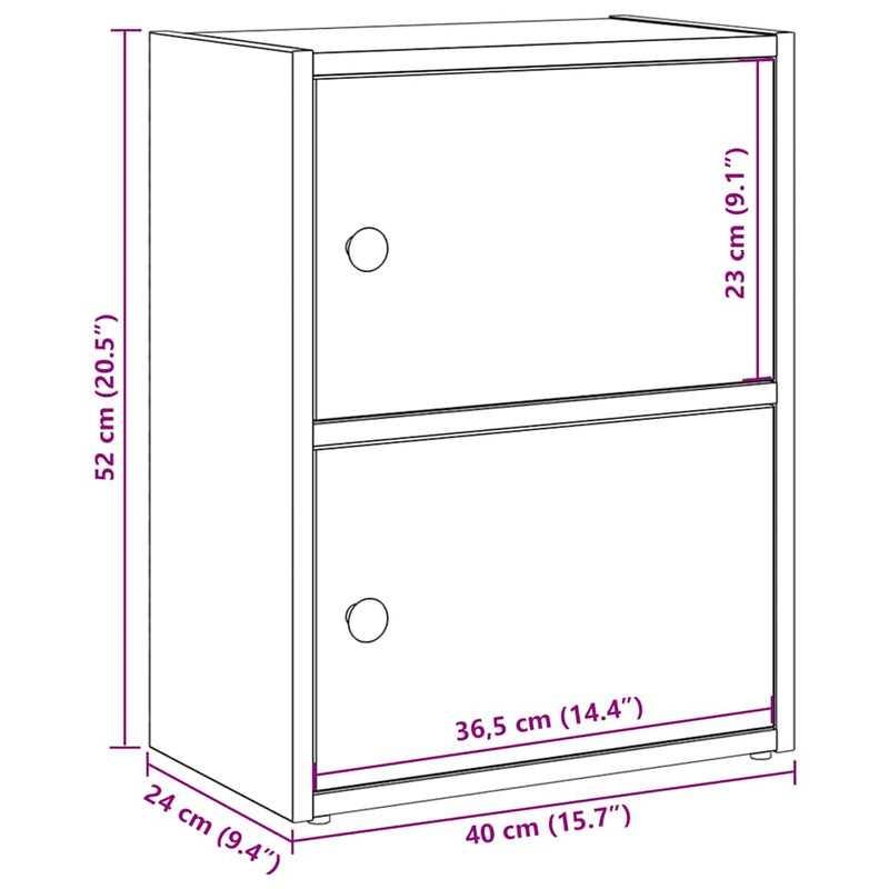 Bookcase Smoked Oak 40x24x52 cm Engineered Wood