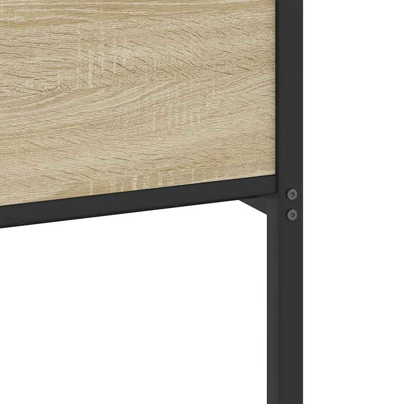 Metal Bed Frame without Mattress Sonoma Oak 183x213 cm