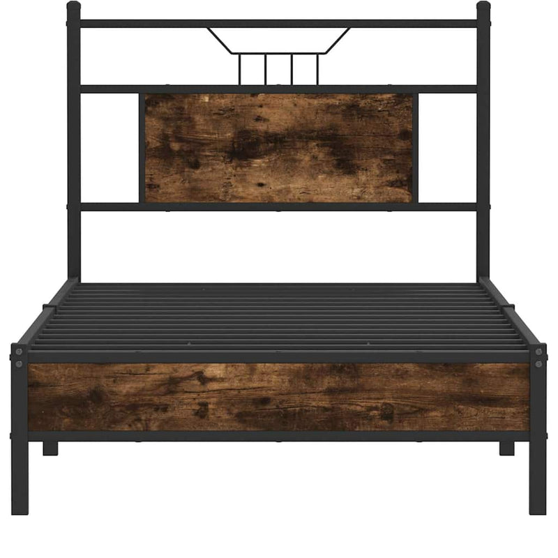 Bed Frame without Mattress Smoked Oak 90x200 cm Engineered Wood