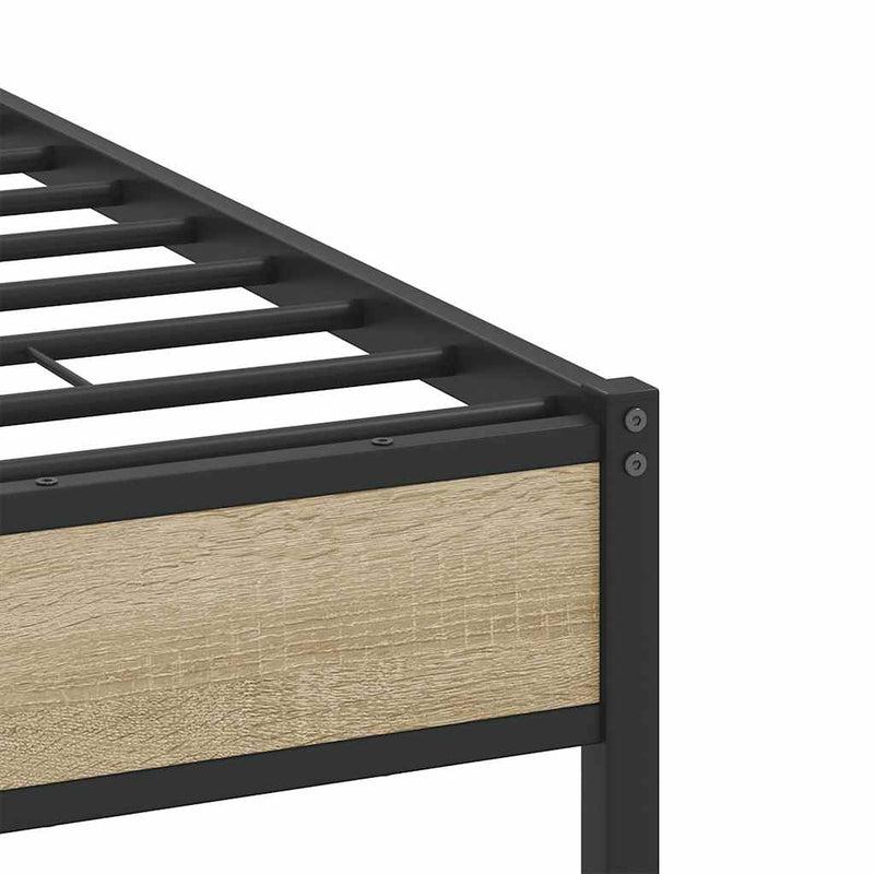 Bed Frame without Mattress Sonoma Oak 120x190 cm Small Double Engineered Wood