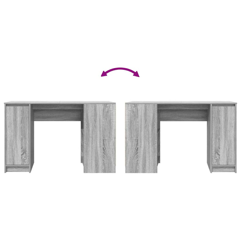 Desk Grey Sonoma 120x42x76 cm Engineered Wood