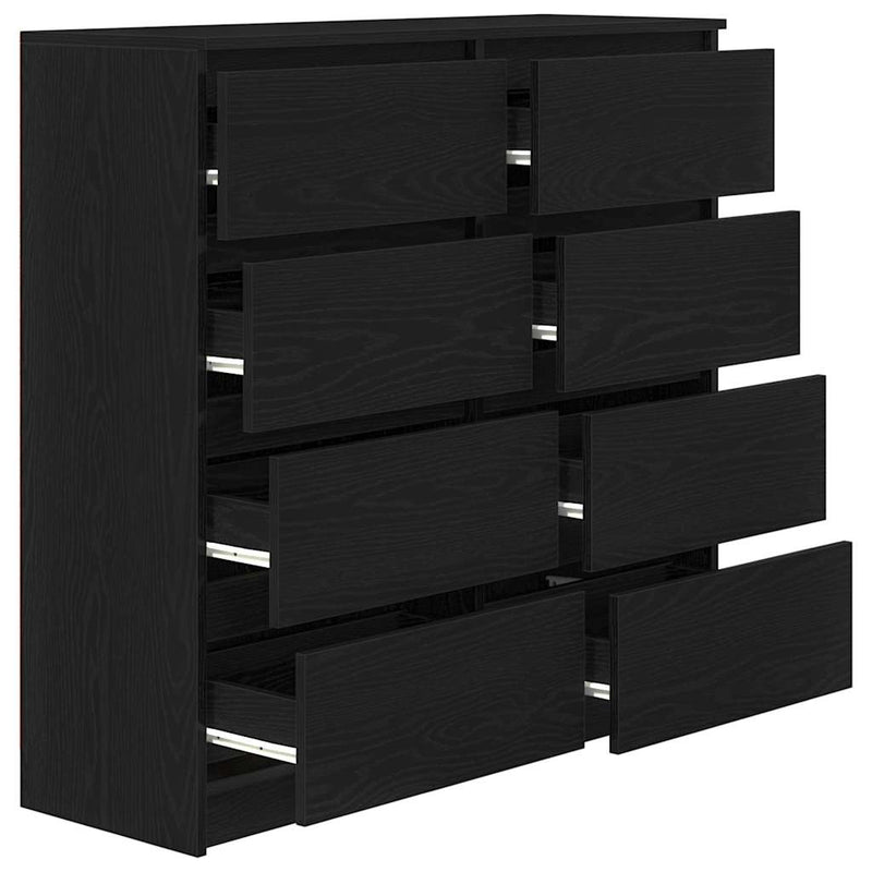 Sideboard Black Oak 100x35x99 cm Engineered Wood