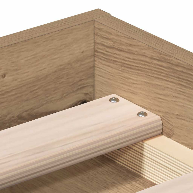 Bed Frame without Mattress Artisan Oak 120x200cm Engineered Wood