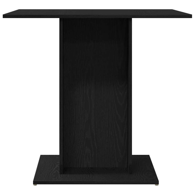 Dining Table Black Oak 80x80x75 cm Engineered Wood