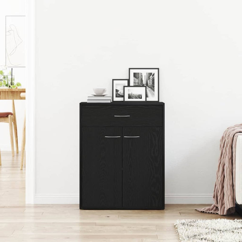 Sideboard with Drawer Black 60 x 30 x 75 cm Engineered wood