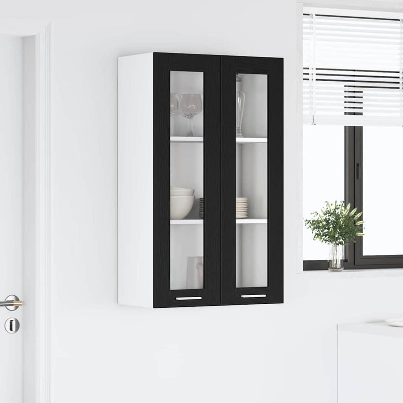 Hanging cabinet Riga Black Oak 60 x 31 x 100 cm Engineered Wood