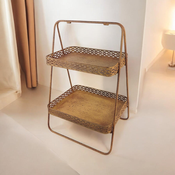 59CM RUSTY METAL DISPLAY SHELF