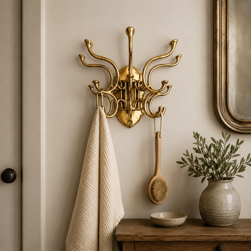 Metal Swivel Coat Rack - Polished Chrome Finish