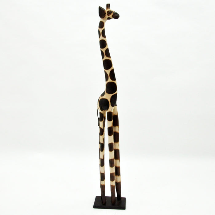 1M HAND CARVED WOODEN GIRAFFE