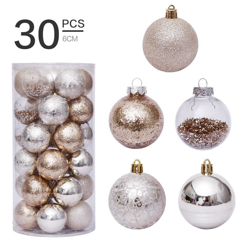 6cm/30Pcs transparent christmas ball set