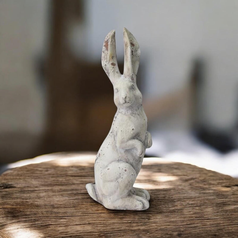 35CM CREAM RESIN RABBIT