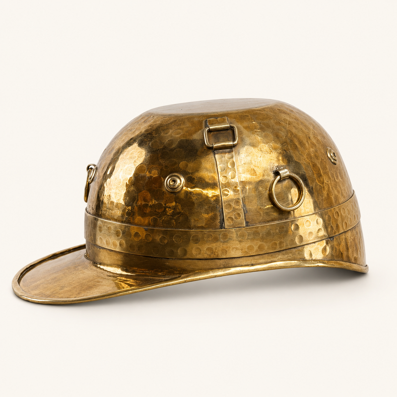 Polo Helmet Solid Antique Brass Champagne Ice Bucket | Wine Cooler