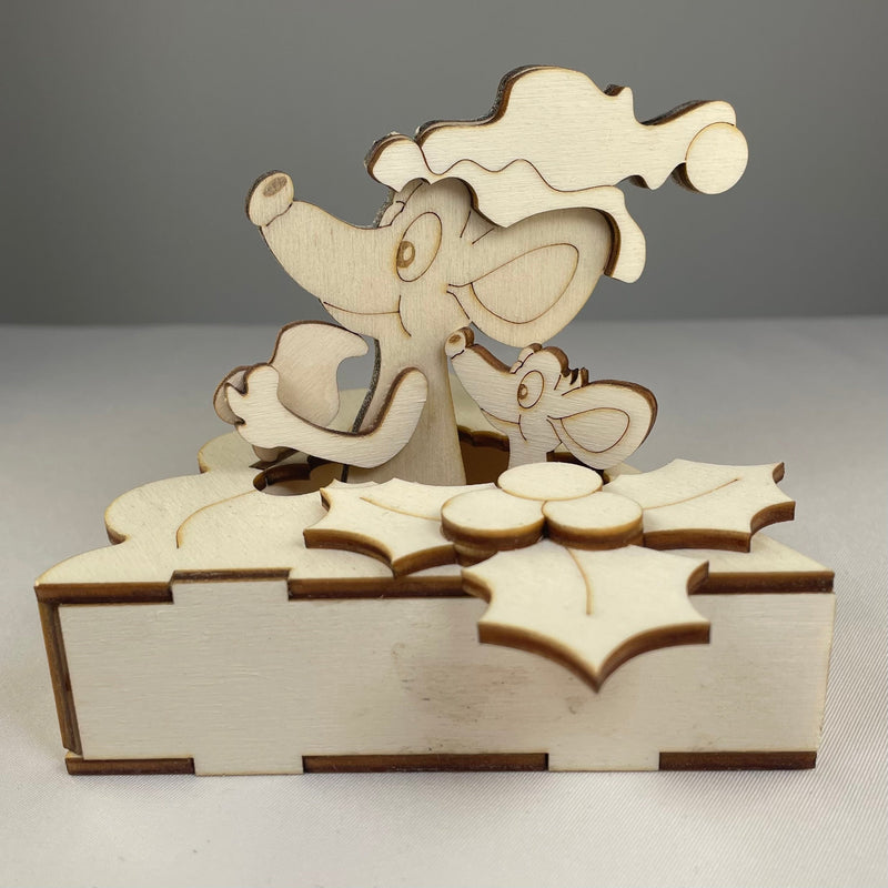 Festive Mice in the Pie - Ready-Made Model