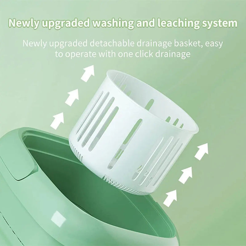 8L Portable Foldable Washing Machine with Spin Dryer - Mini Washer for Socks & Underwear