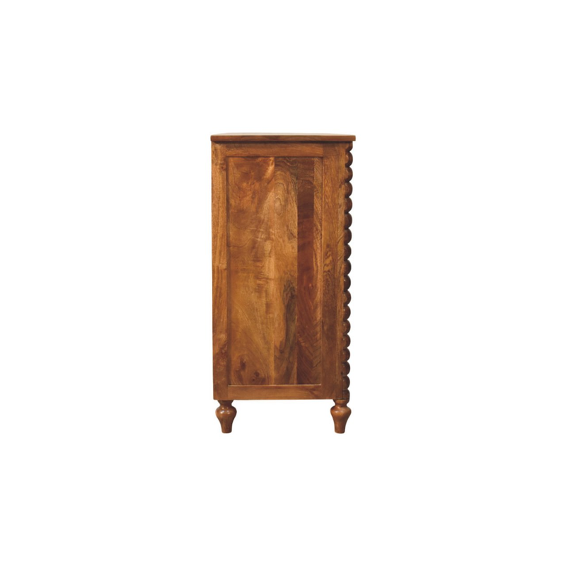 Artisan Furniture Solid Wood Spindle Sideboard, 3 Drawers & 2 Doors, Brown