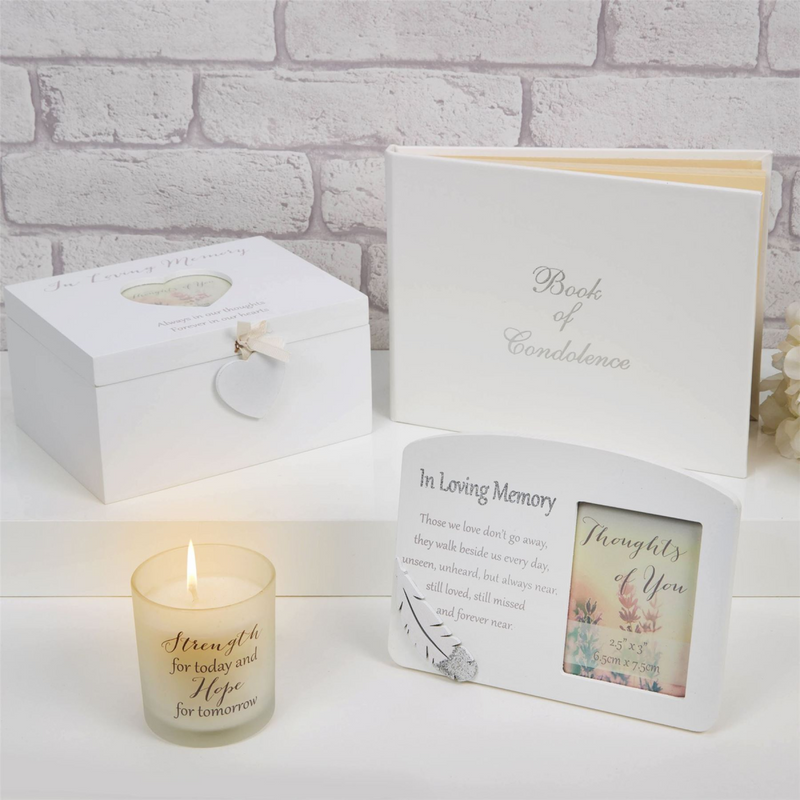 Cream Leatherette Memory Book - Book of Condolence