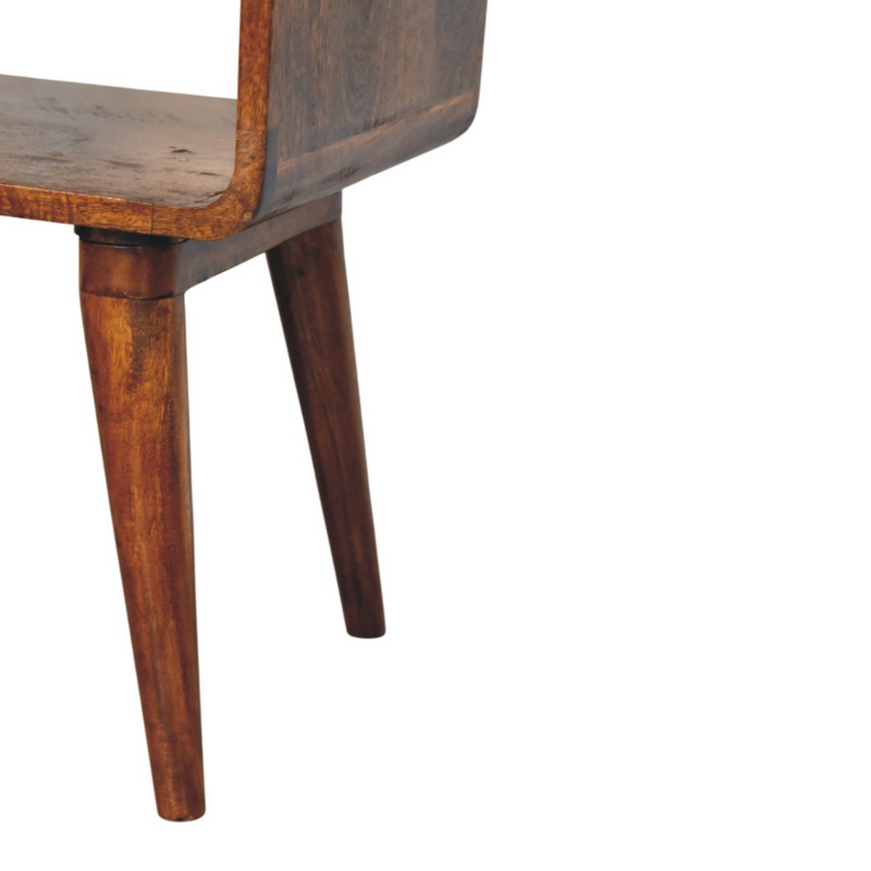 Artisan Furniture Solid Wood Avora Chestnut Nightstand with Drawer and open slot