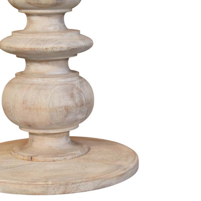 Artisan Furniture Solid Wood The Bellis Marble Accent Table, Beige