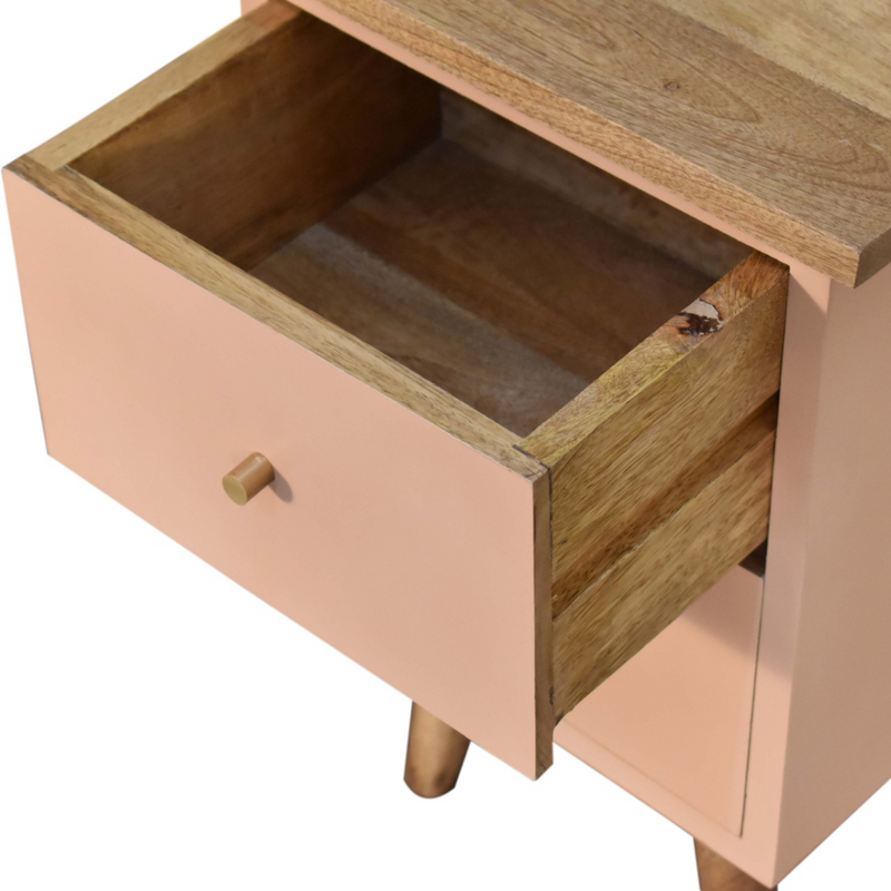 Artisan Furniture Solid Wood Blush Pink Hand Painted Bedside