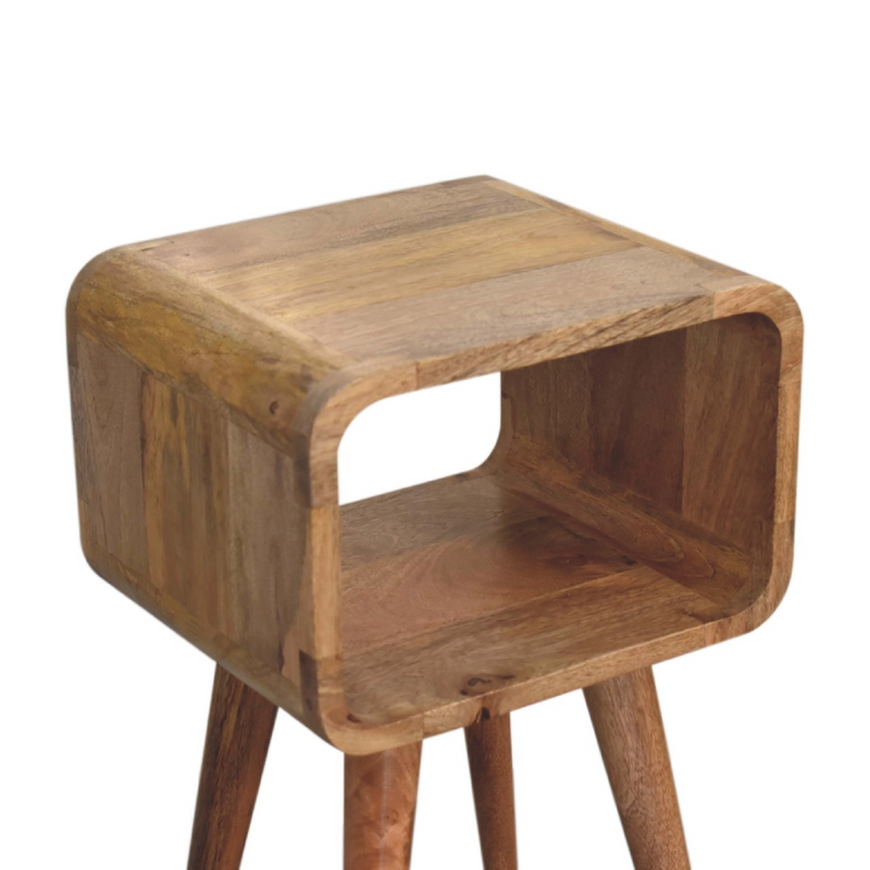 Artisan Furniture Solid Wood Mini Curved Open Bedside