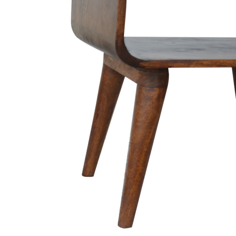 Artisan Furniture Solid Wood Curved Open Chestnut Bedside