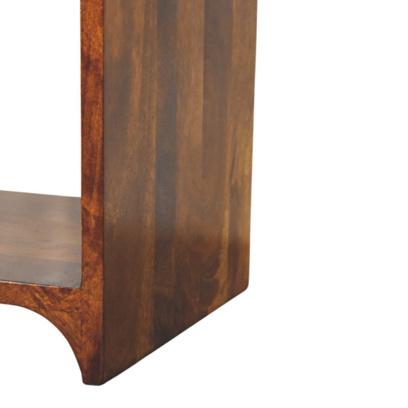 Artisan Furniture Solid Wood Newton Mini Chestnut Nightstand with a drawer and open shelf