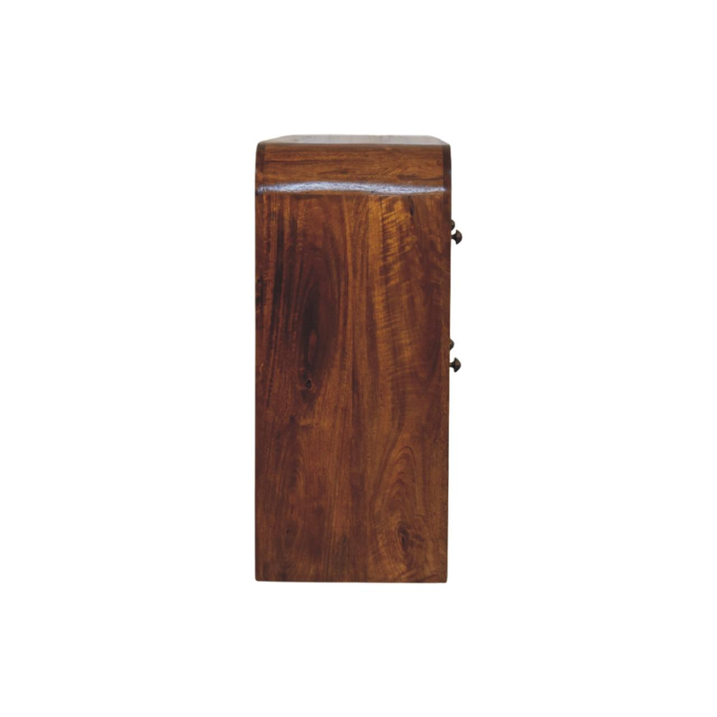 Artisan Furniture Solid Wood Darcy 3 over 3 Drawer Chest in Chestnut Finish, Brown