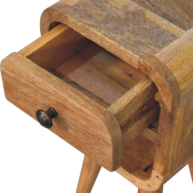 Artisan Furniture Solid Wood Extra Mini Oak-ish Curve Lower Bedside