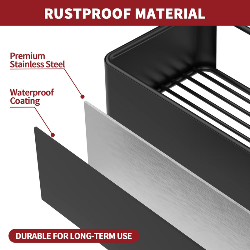 VINSANI 2pc BLACK SHOWER CADDY 1010503