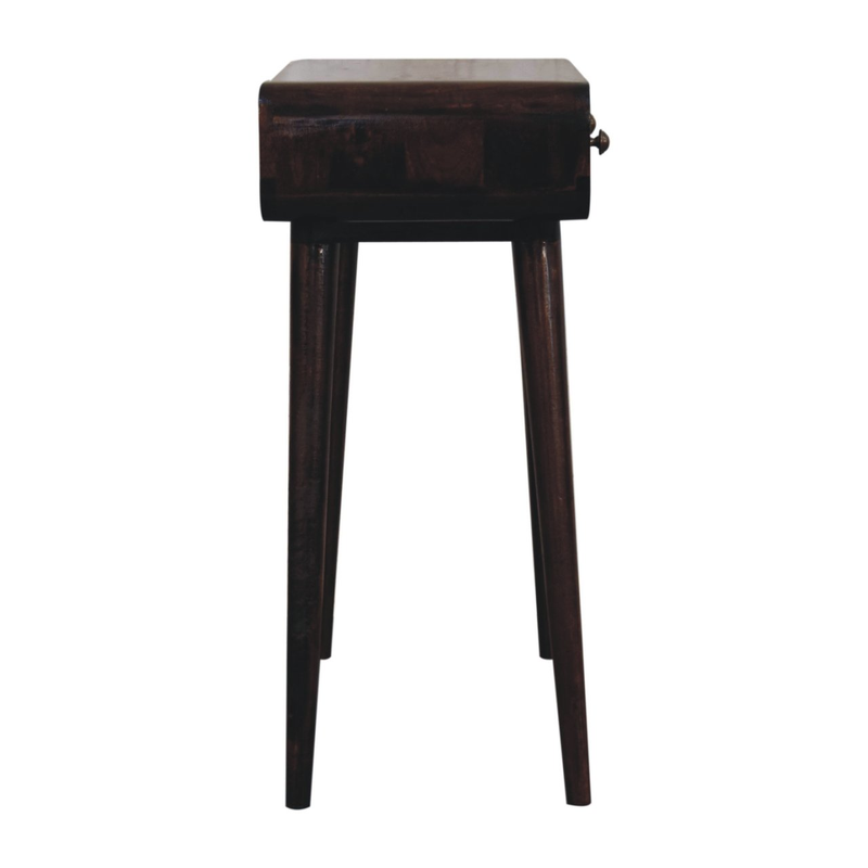 Artisan Furniture Solid Wood California Walnut Curved Hallway Table, 2 Drawers, Brown