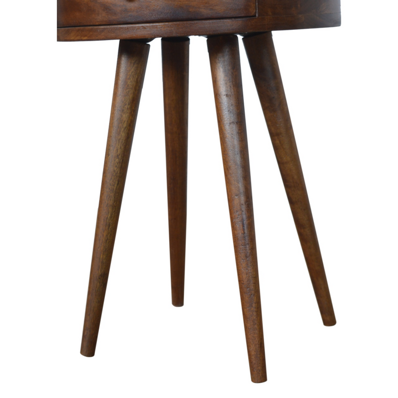 Artisan Furniture Solid Wood Nordic Chestnut Circular Bedside