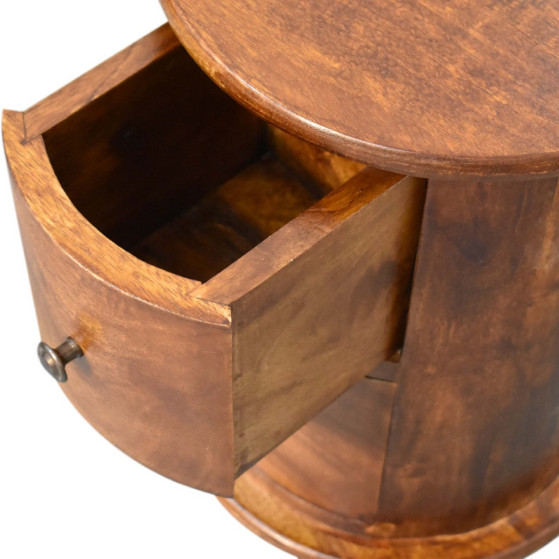Artisan Furniture Solid Mango Wood Mini Chestnut 2 Drawer Drum Chest