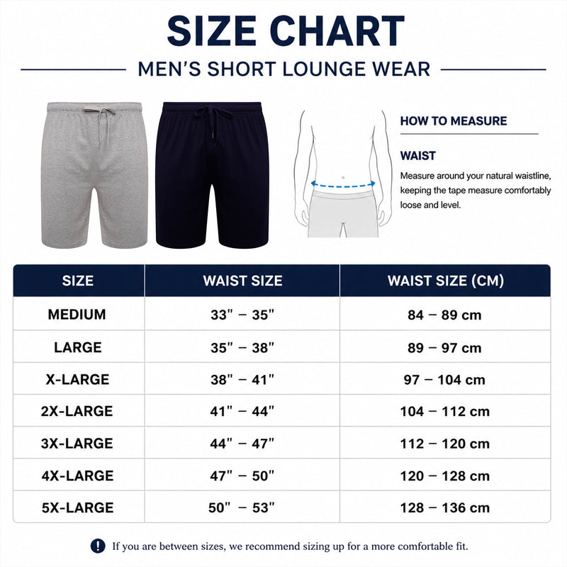 2 Pack Men's Cotton Lounge Shorts Stretchable Available in Black Navy Grey Durable and Cozy Loungewear Medium to 5X-Large by Sock Stack
