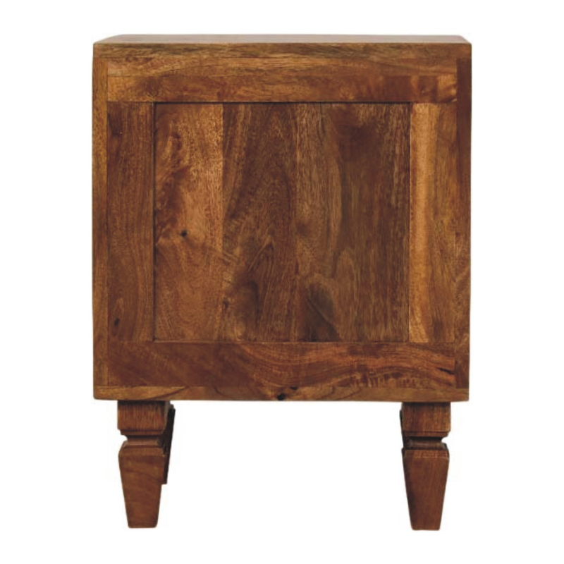 Artisan Furniture Solid Wood Louvre Bedside Unit, 2 Drawers, Brown