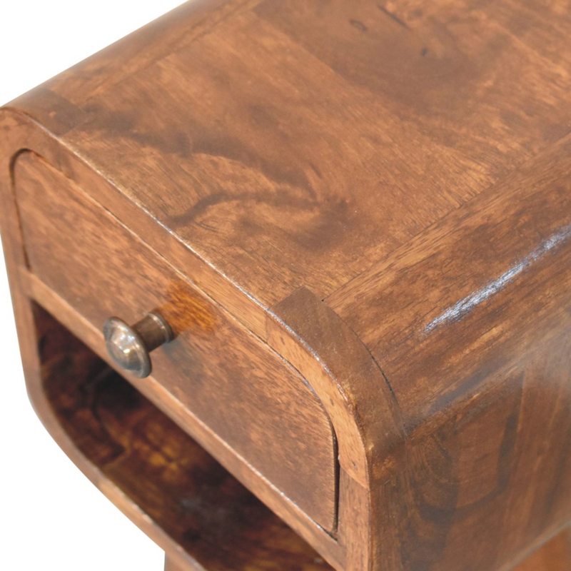 Artisan Furniture Solid Wood Extra Mini Chestnut Curve Lower Bedside