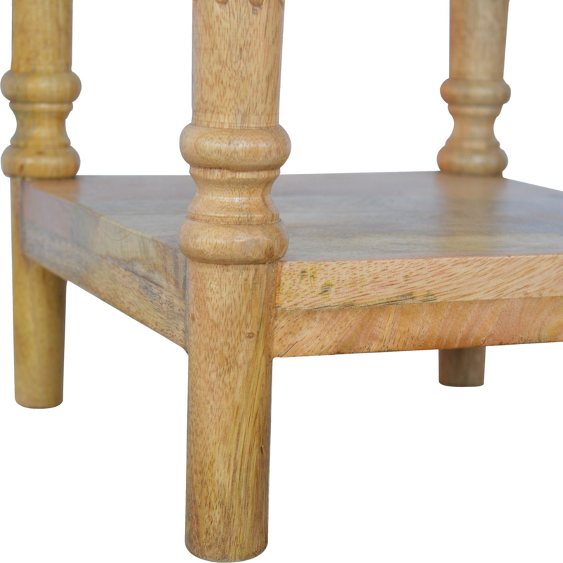 Artisan Furniture Solid Wood Turned Leg Telephone Table, 1 Drawer & 2 Open Slots, Beige
