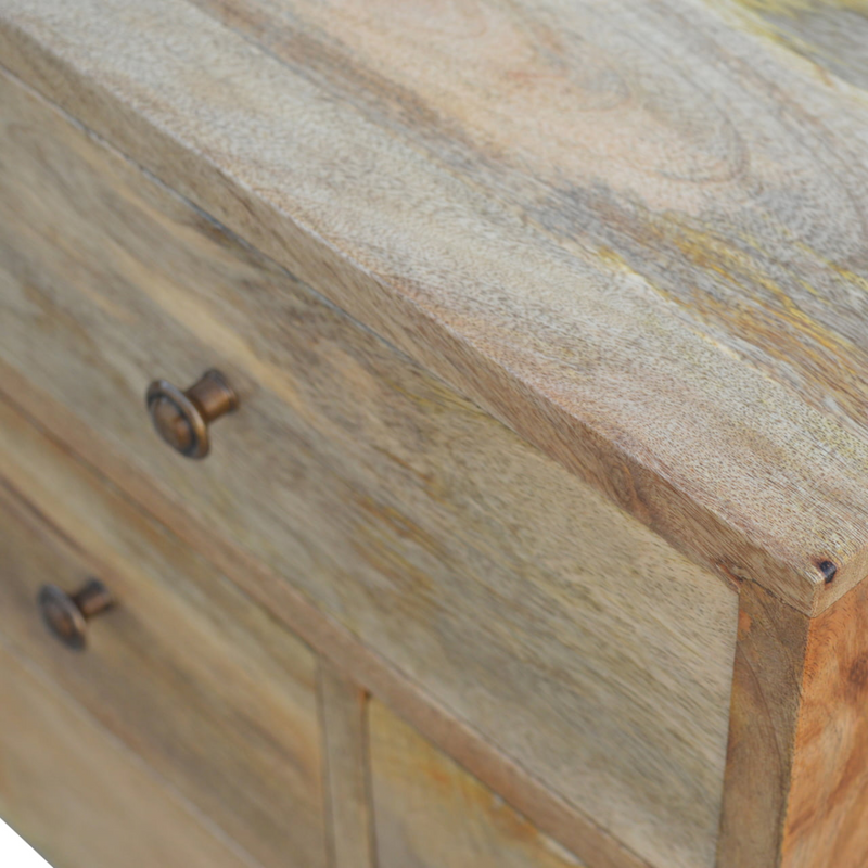 Artisan Furniture Solid Wood Nordic Style 4 Drawer Multi Bedside