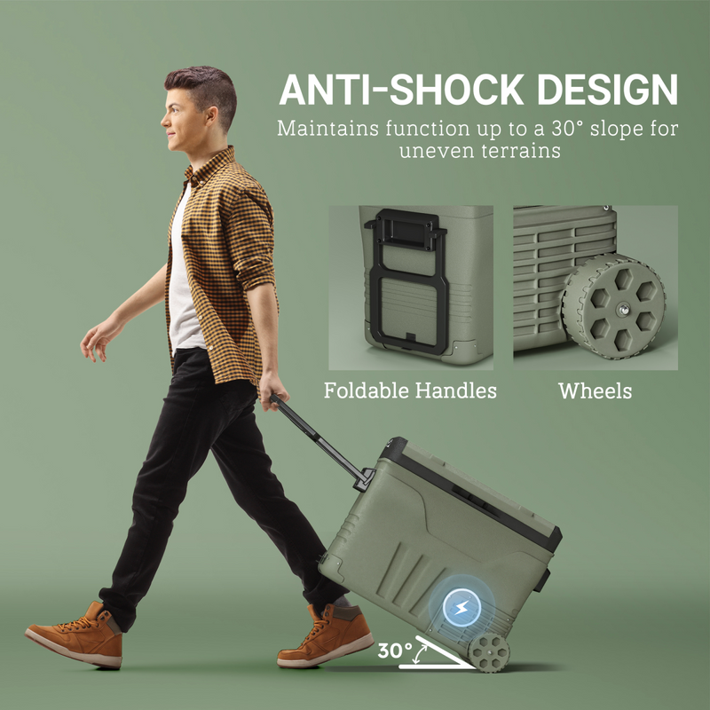 Outsunny 45L Camping Fridge Freezer Dual Zone Car Fridge, DC & AC, -20-20℃