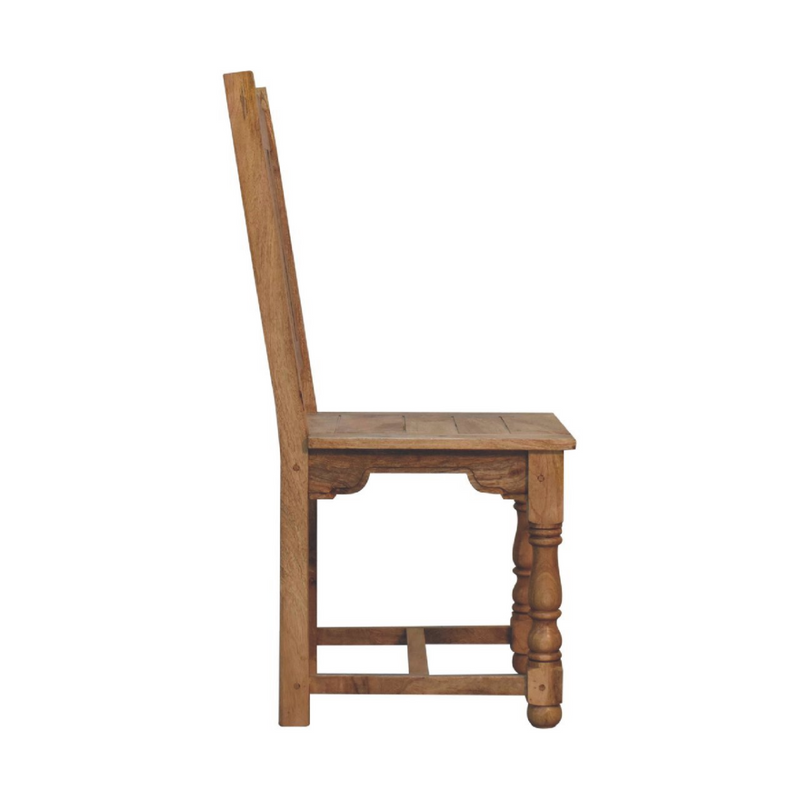 Artisan Furniture Solid Wood Granary Turned Dining Chair Set of 2, Light Brown