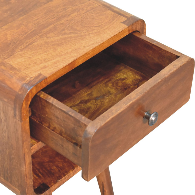 Artisan Furniture Solid Wood Mini Chestnut Curve Lower Bedside