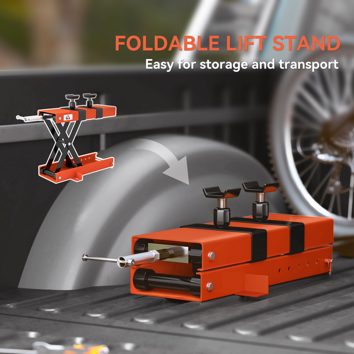 HOMCOM 500 kg Motorcycle Scissor Lift Jack, Steel Motorbike Lifting Stand